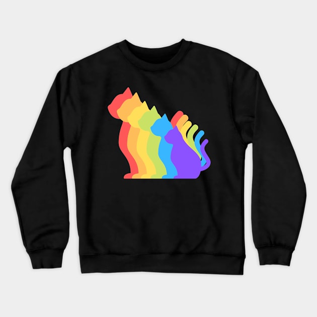 Cat Rainbow Crewneck Sweatshirt by Mey Designs